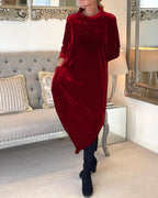 Chic Velvet Dress with Handy Pockets for Ultimate Comfort