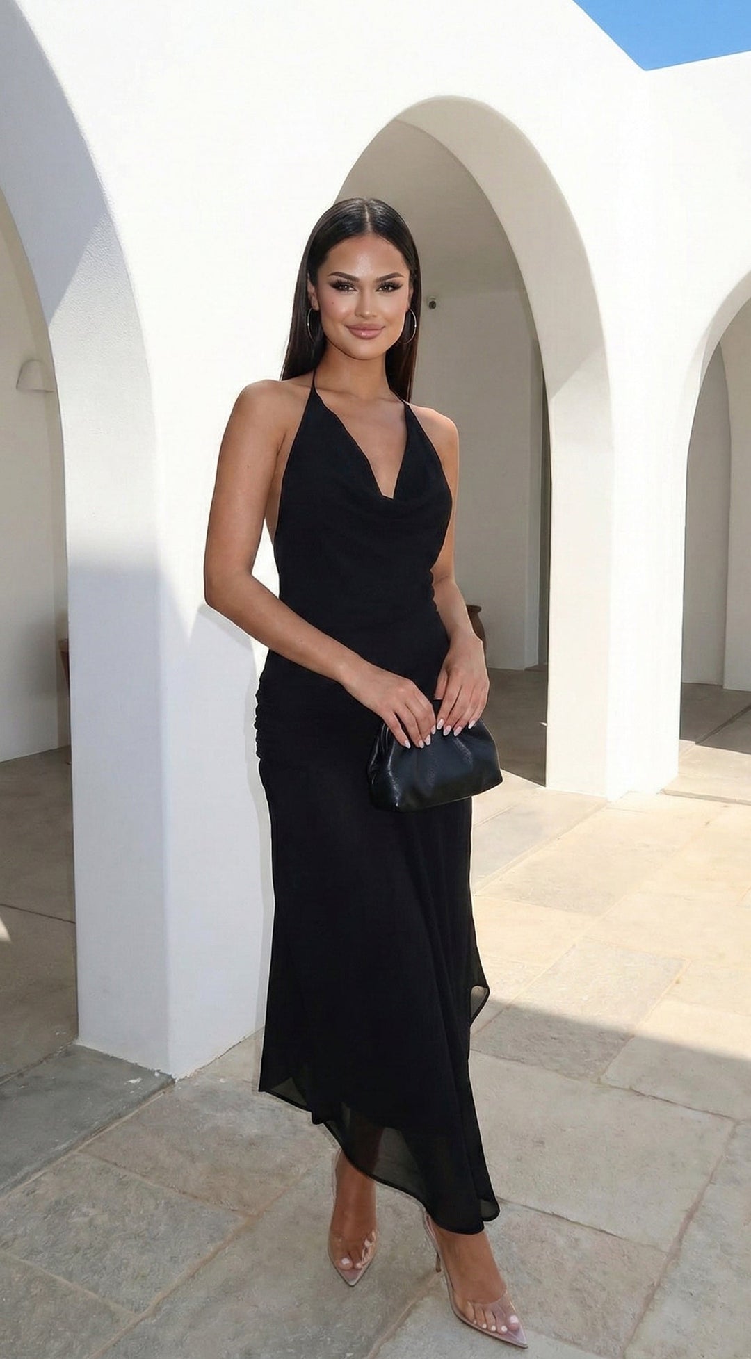 Lecce Halter Maxi Dress - Black — gallery