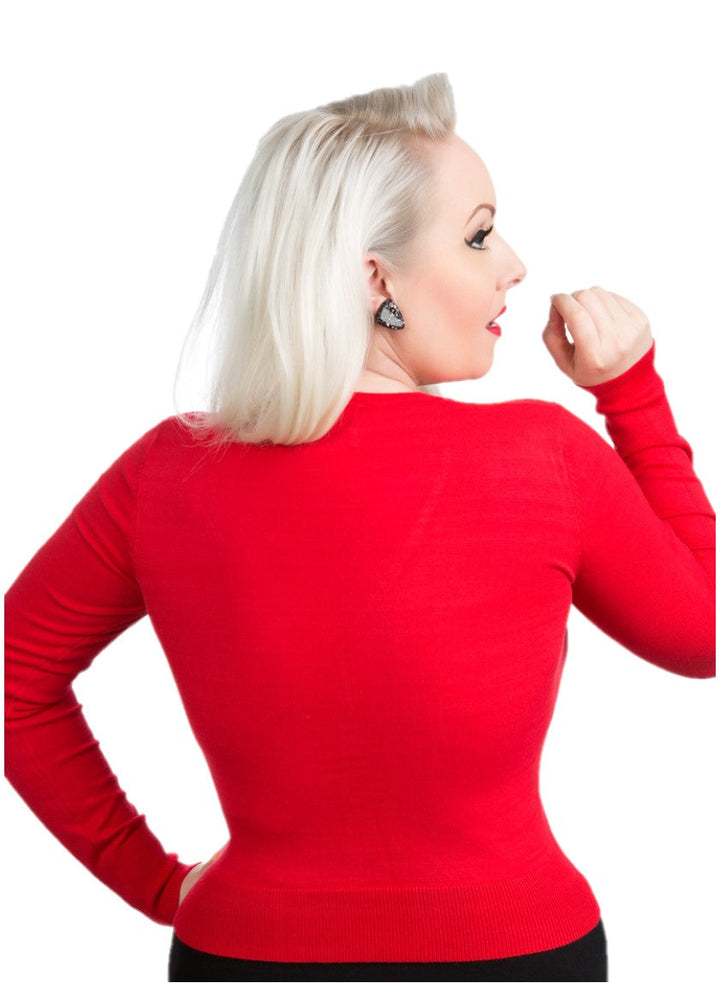 Red Rose V-Neck Cardigan for Women - gallery