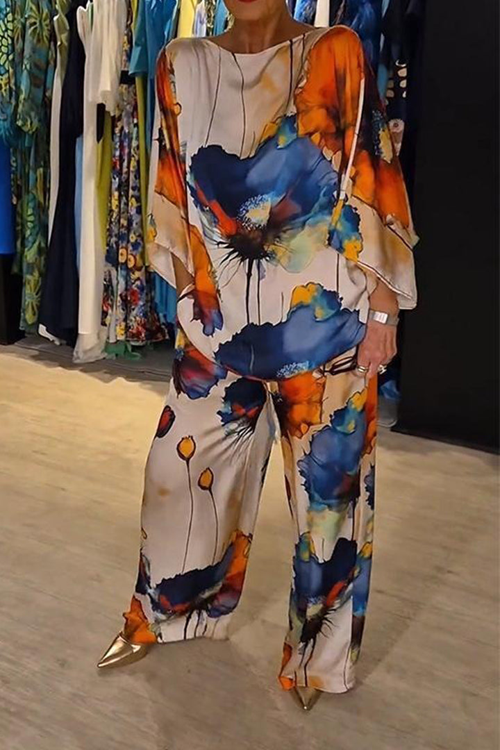 Printed Jersey Co-ord Set for Women - Top and Trousers