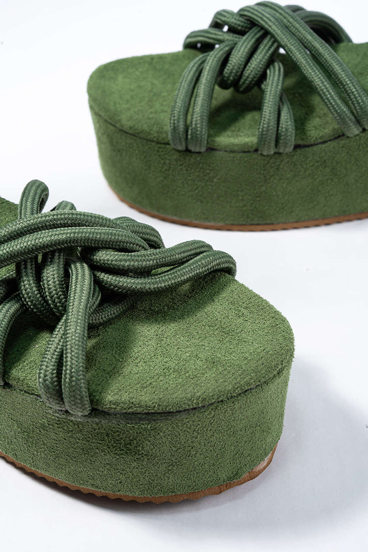 Tie-Up Open Toe Platform Flats Sandals for Women - gallery