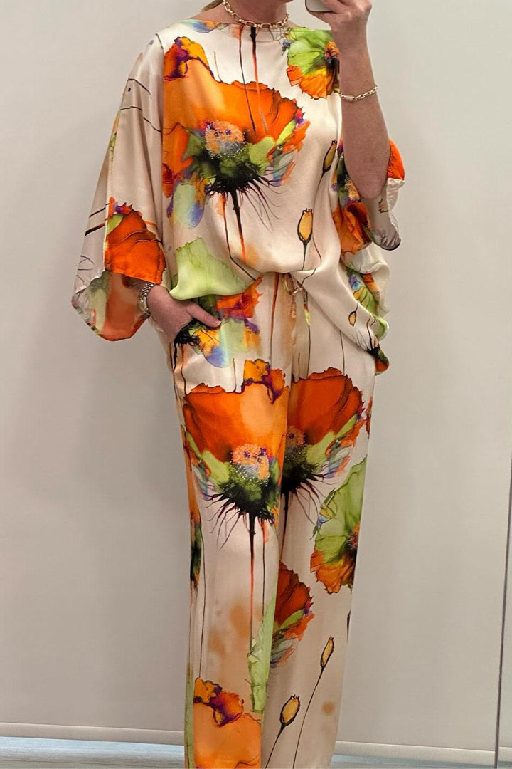 Printed Jersey Co-ord Set for Women - Top and Trousers