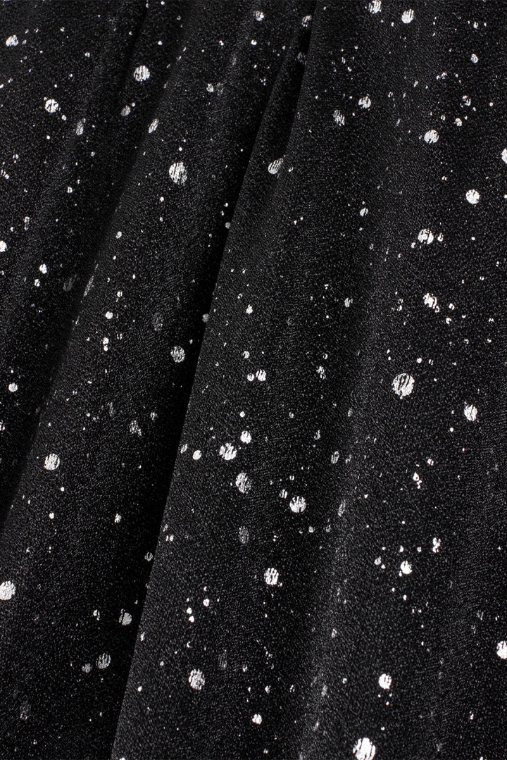 Black Glitter Dress with Mesh Overlay for Party Nights