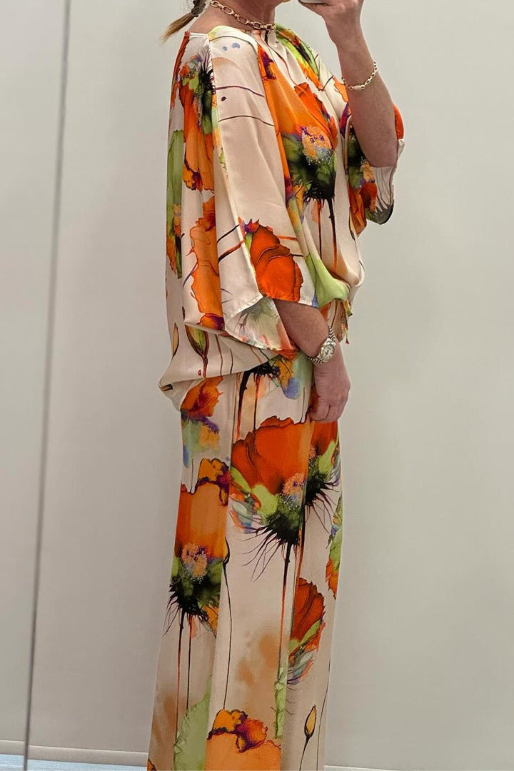 Printed Jersey Co-ord Set for Women - Top and Trousers