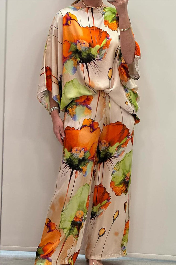 Printed Jersey Co-ord Set for Women - Top and Trousers