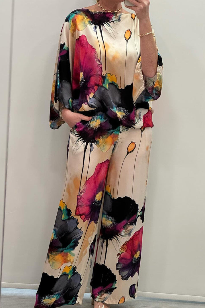 Printed Jersey Co-ord Set for Women - Top and Trousers