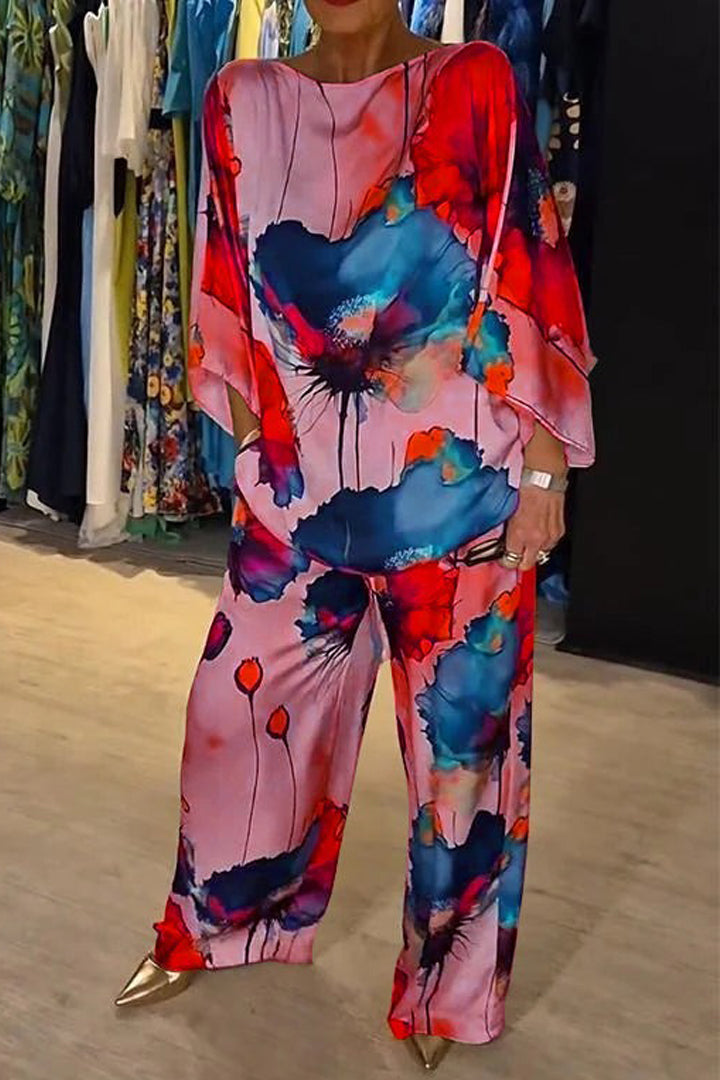Printed Jersey Co-ord Set for Women - Top and Trousers