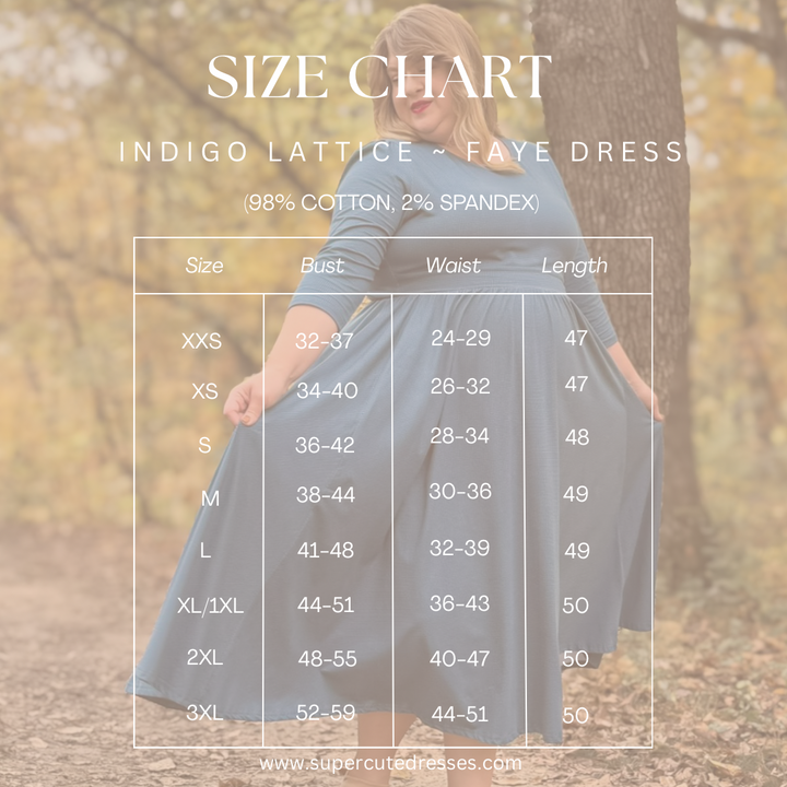 Indigo Lattice ~ Faye Dress for Women - gallery