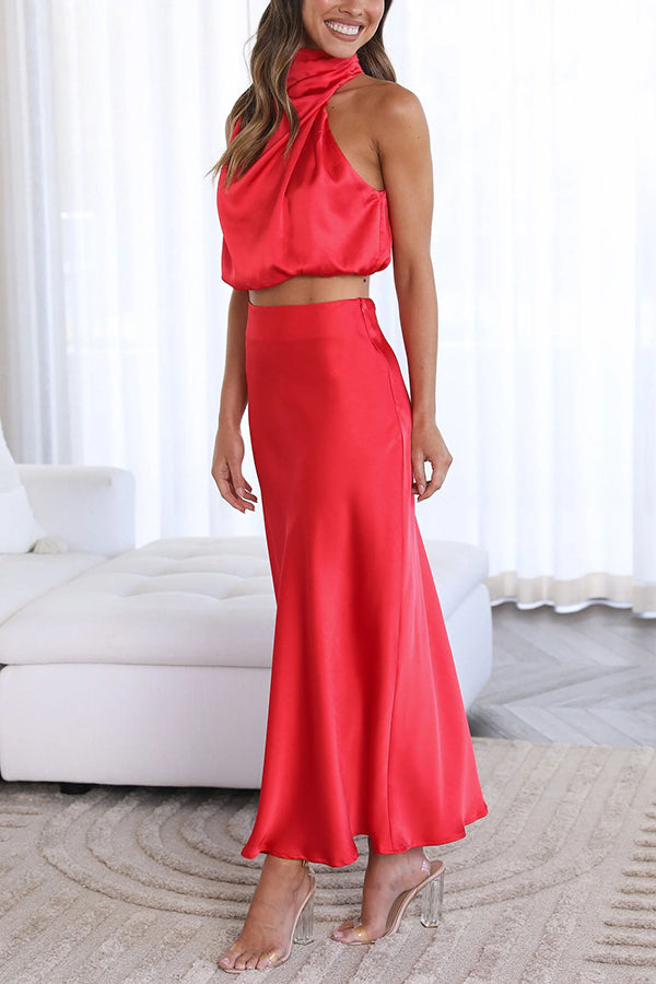 Long Skirt Co-ord Set with Relaxed Fit Top