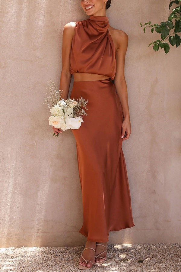 Long Skirt Co-ord Set with Relaxed Fit Top