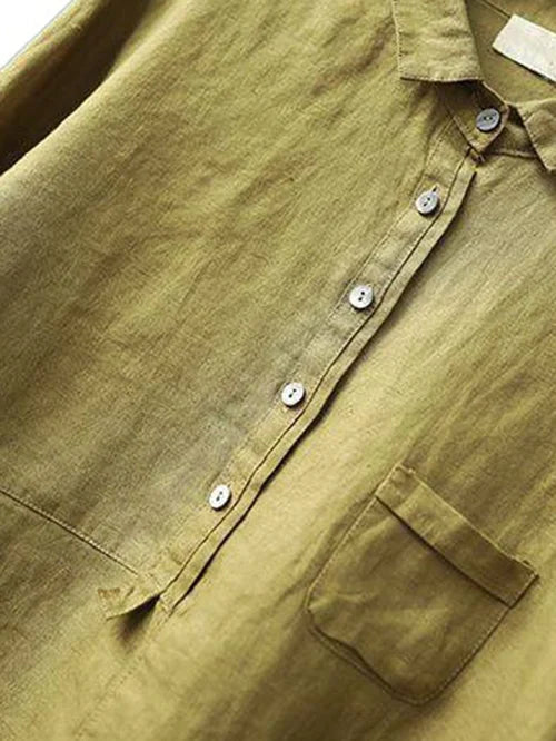 Relaxed Loose-Fit Cotton Blouse for Women, Casual Wear