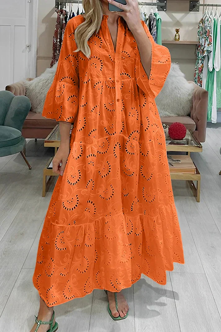 Lace Embroidered White Dress for Garden Parties and Weddings