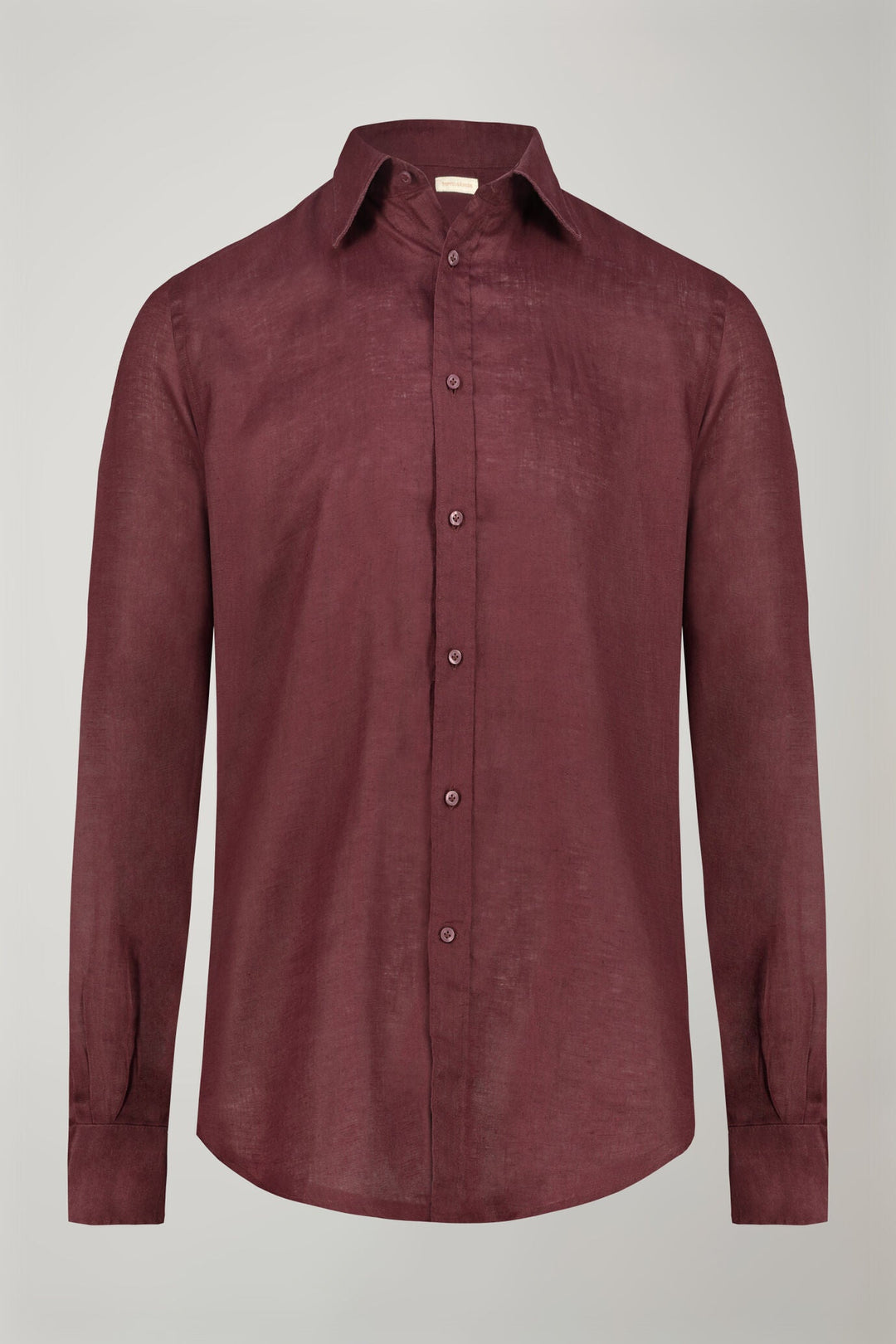 Classic Collar Pure Linen Comfort Shirt for Men — WINE