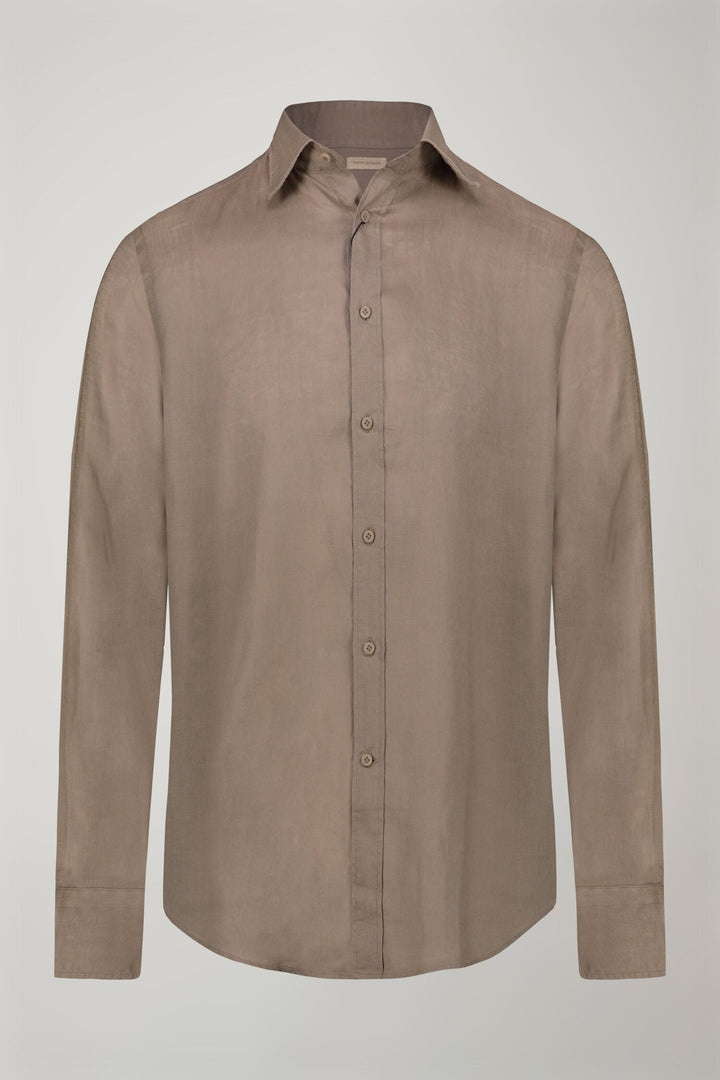 Classic Collar Pure Linen Comfort Shirt for Men — BEIGE