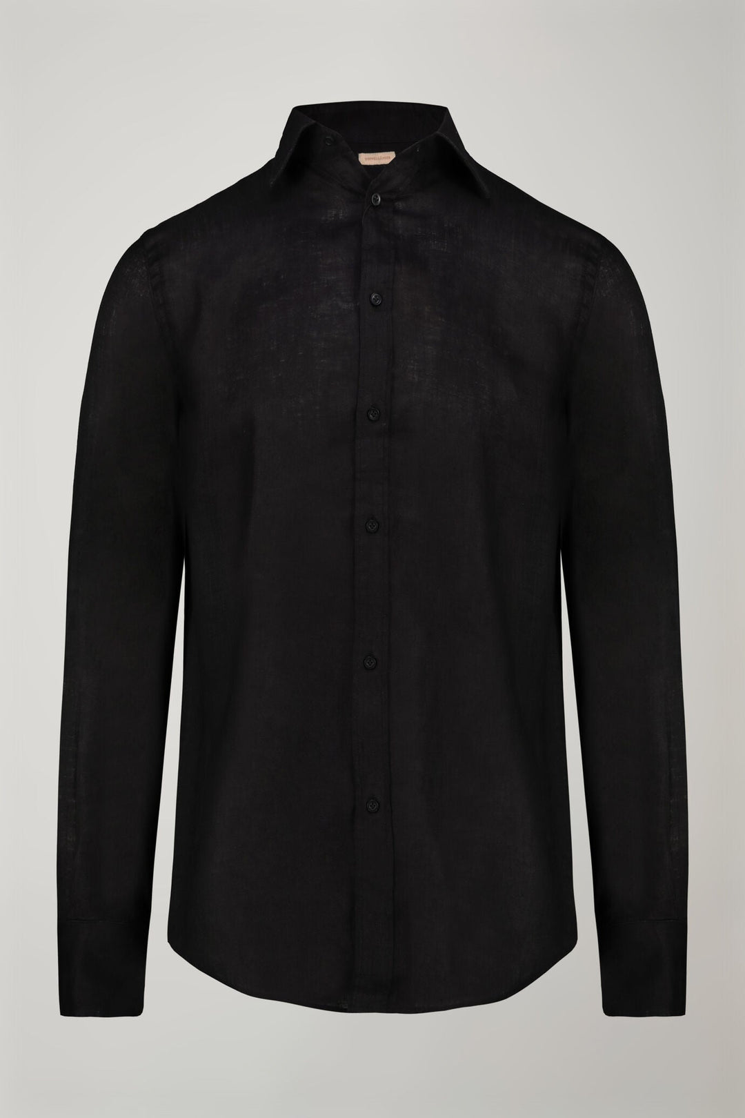 Classic Collar Pure Linen Comfort Shirt for Men — BLACK