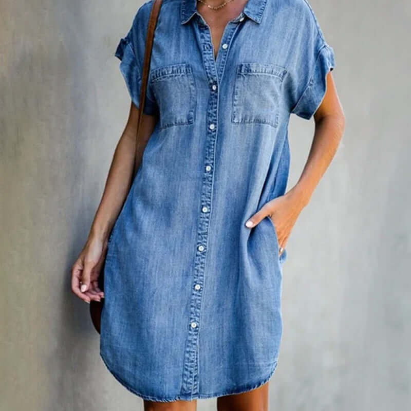 Rina Denim Dress - Relaxed Fit for Women