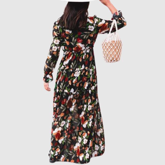 Floral Chiffon Maxi Dress in a Sweeping Print