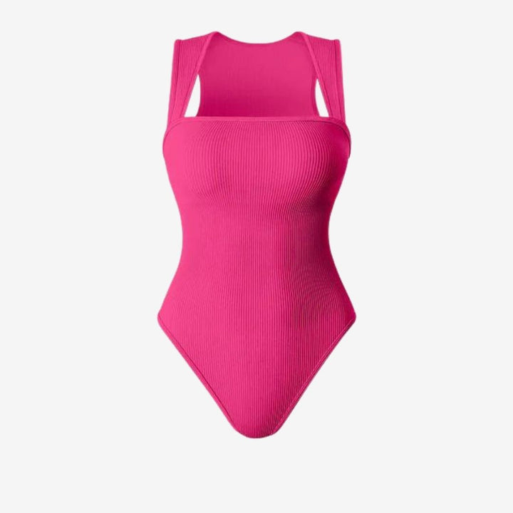 Square-Neck Bodysuit Top for a Polished, Clean Line