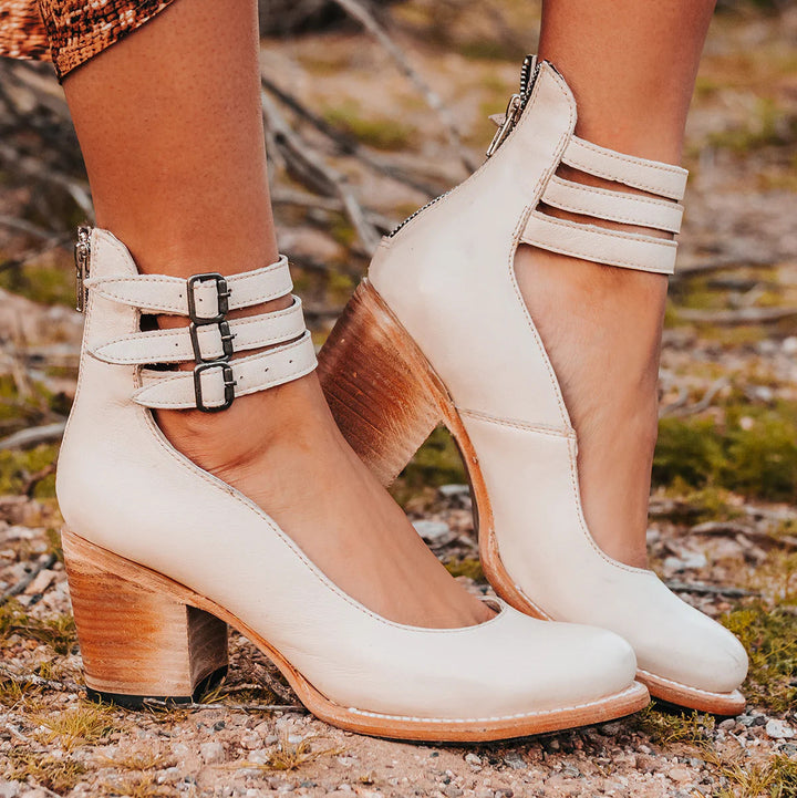 Ella Block-Heel Court Shoes in PU Leather