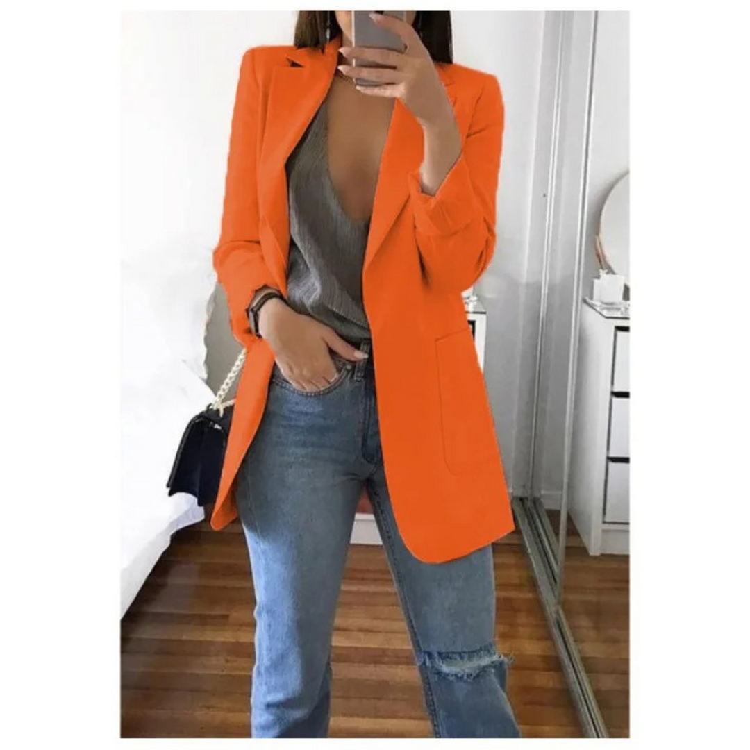 Printed Double-Breasted Blazer for Smart Office Dressing