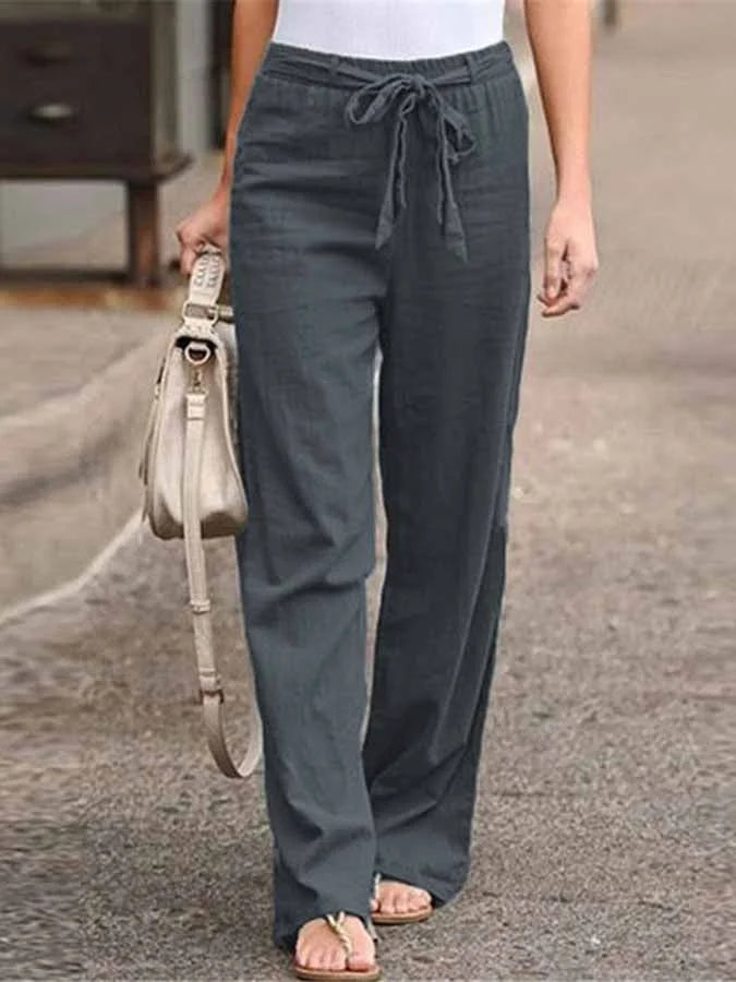 Wide-Leg Relaxed Trousers with an Elasticated Waist