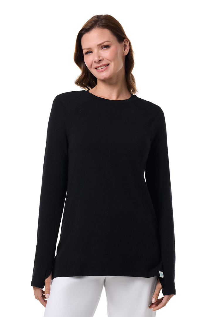 Women's Dania Long Sleeve T-Shirt with Thumbholes | Black — gallery