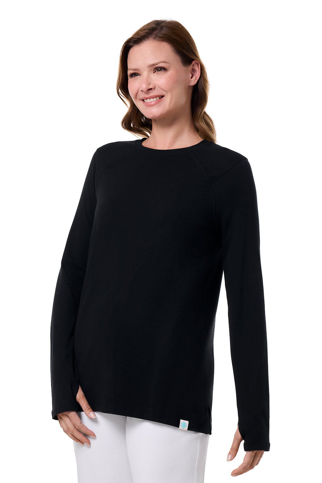 Women's Dania Long Sleeve T-Shirt with Thumbholes | Black — gallery