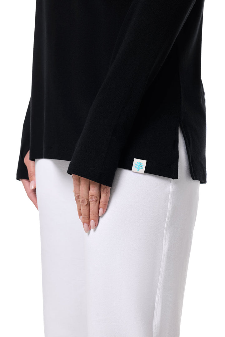 Women's Dania Long Sleeve T-Shirt with Thumbholes | Black — gallery