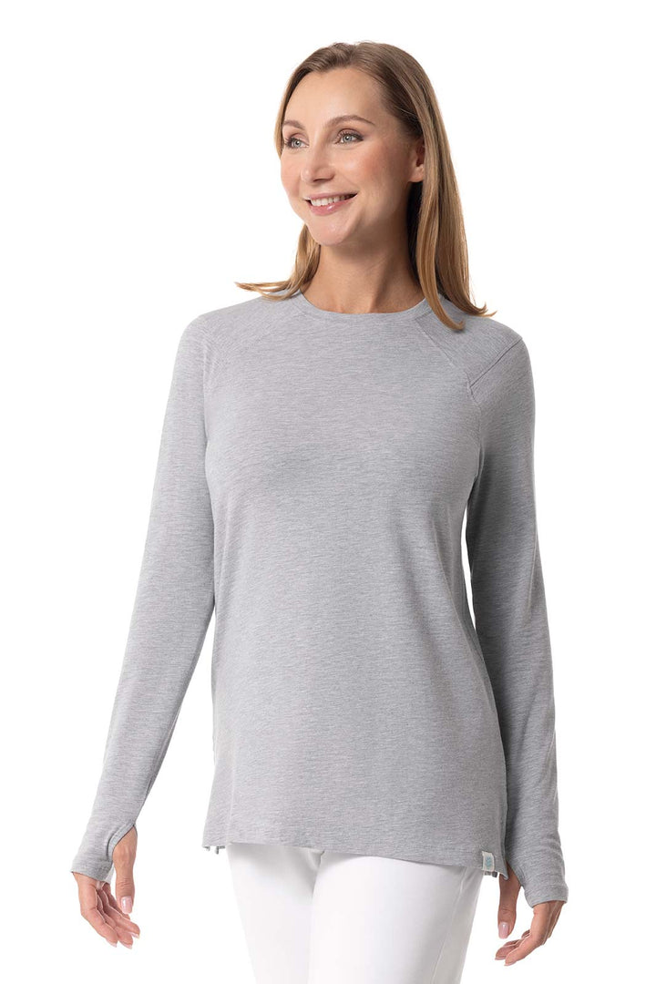 Women's Dania Long Sleeve T-Shirt with Thumbholes | Grey Heather — gallery
