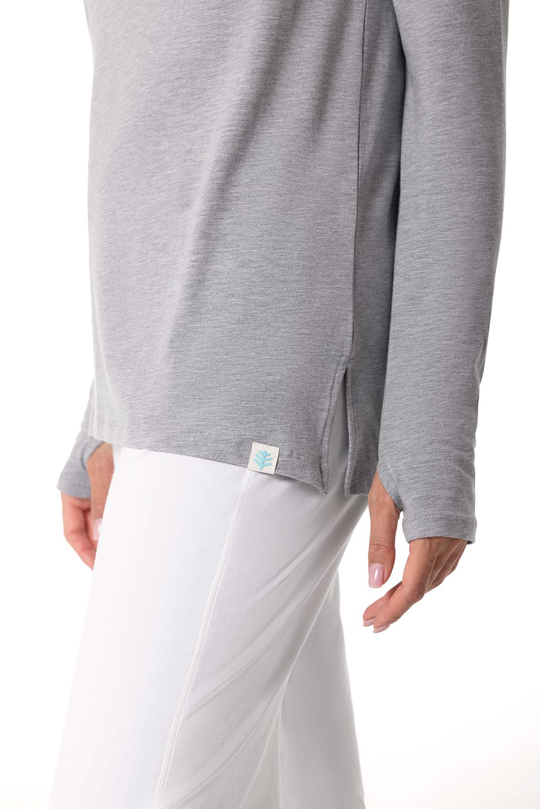 Women's Dania Long Sleeve T-Shirt with Thumbholes | Grey Heather — gallery