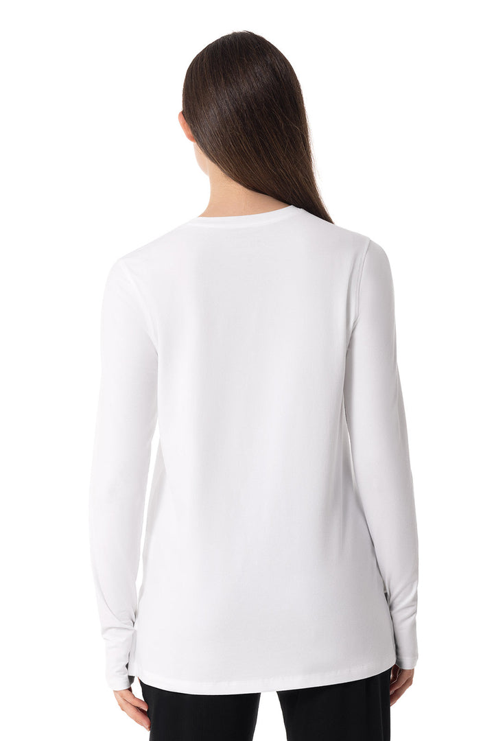 Women's Dania Long Sleeve T-Shirt with Thumbholes | White — gallery
