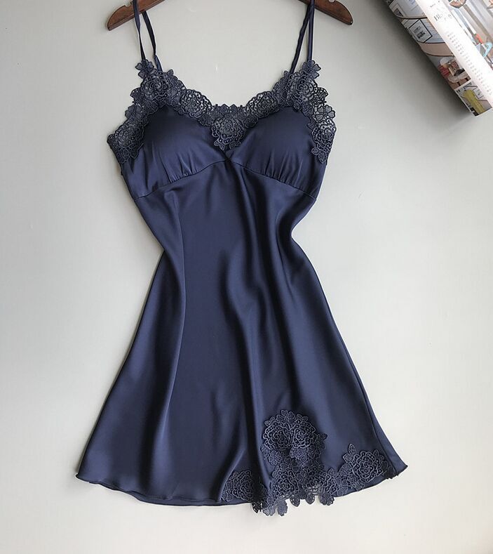 Graceful Lace Nightgown with Scalloped Hem and Soft Trim