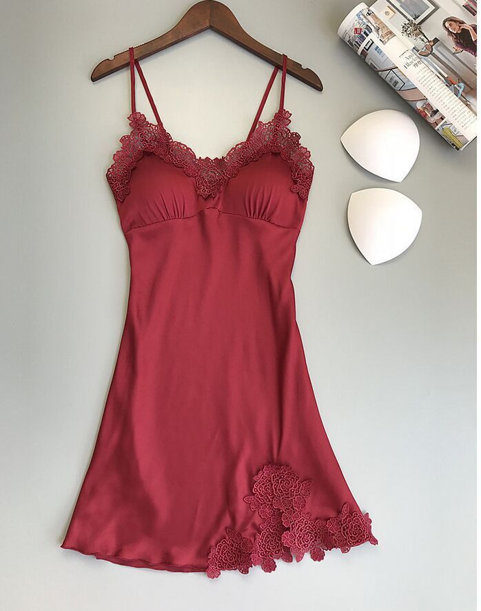 Graceful Lace Nightgown with Scalloped Hem and Soft Trim