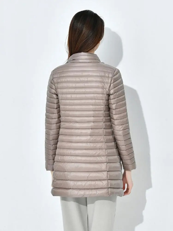 Lightweight Down Jacket with a Fitted Long Line