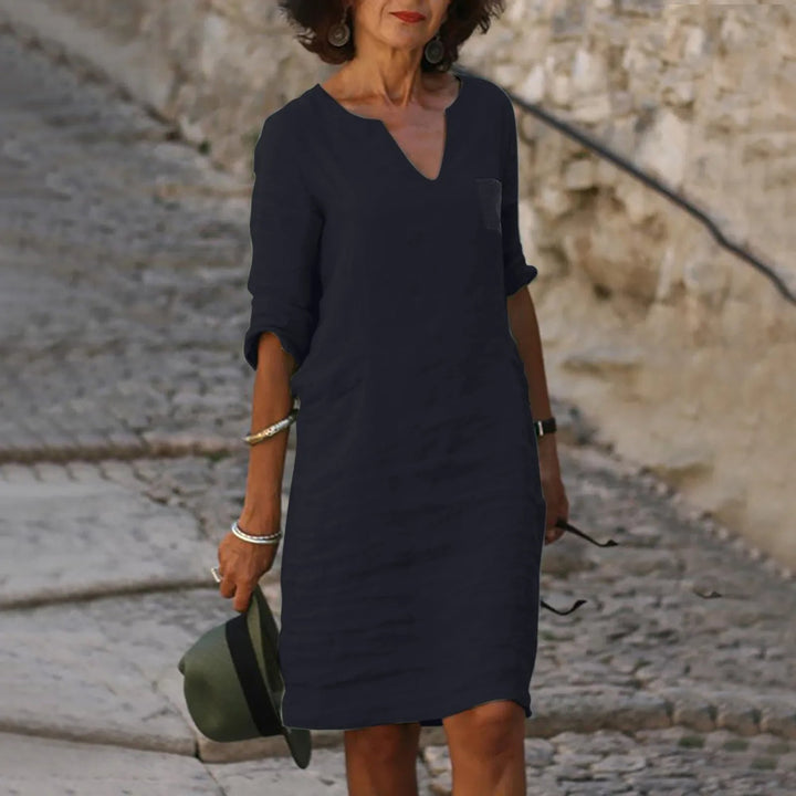 Lightweight Elegance Midi Dress for Summer Occasions