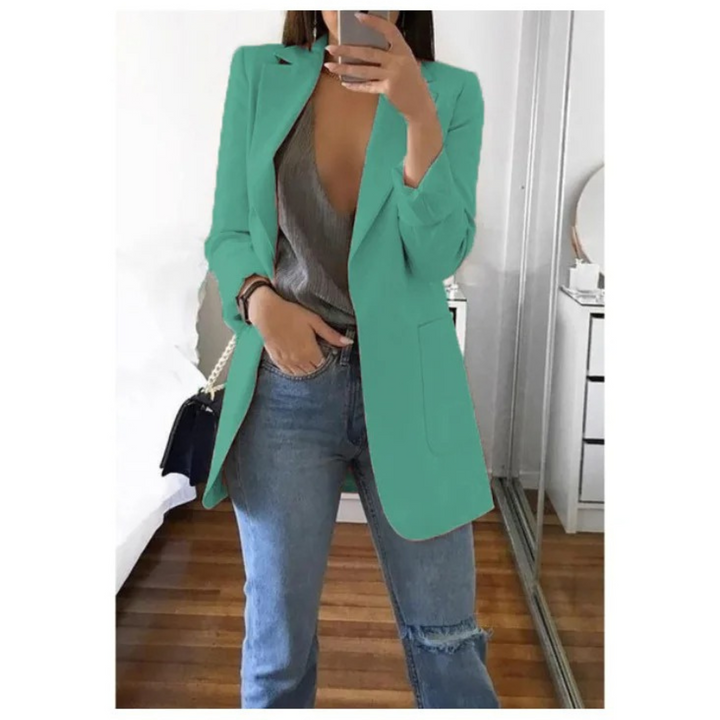 Printed Double-Breasted Blazer for Smart Office Dressing