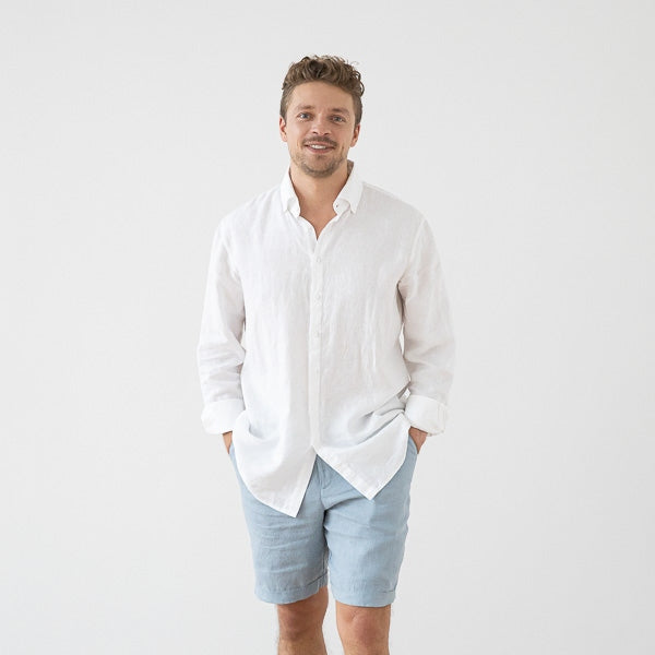 Paul White Linen Shirt for Men