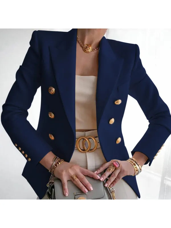 Button-Accent Blazer for Work and Special Occasions
