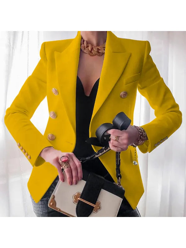 Button-Accent Blazer for Work and Special Occasions