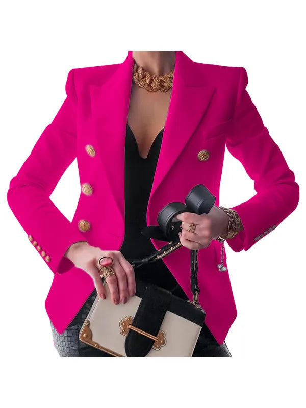 Button-Accent Blazer for Work and Special Occasions