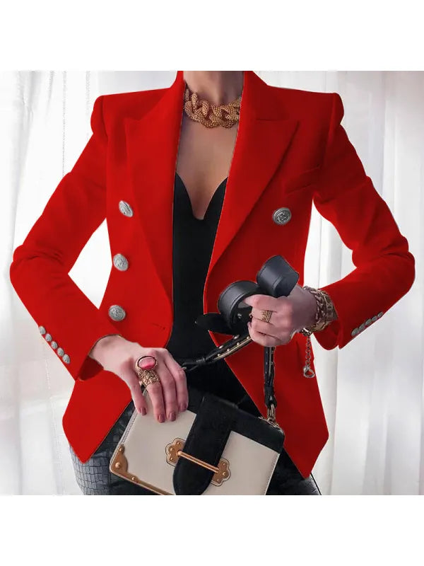 Button-Accent Blazer for Work and Special Occasions