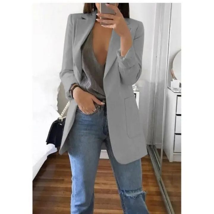 Printed Double-Breasted Blazer for Smart Office Dressing