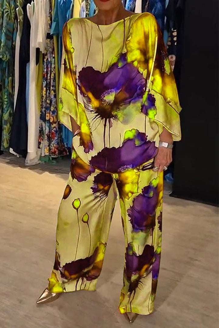 Printed Jersey Co-ord Set for Women - Top and Trousers