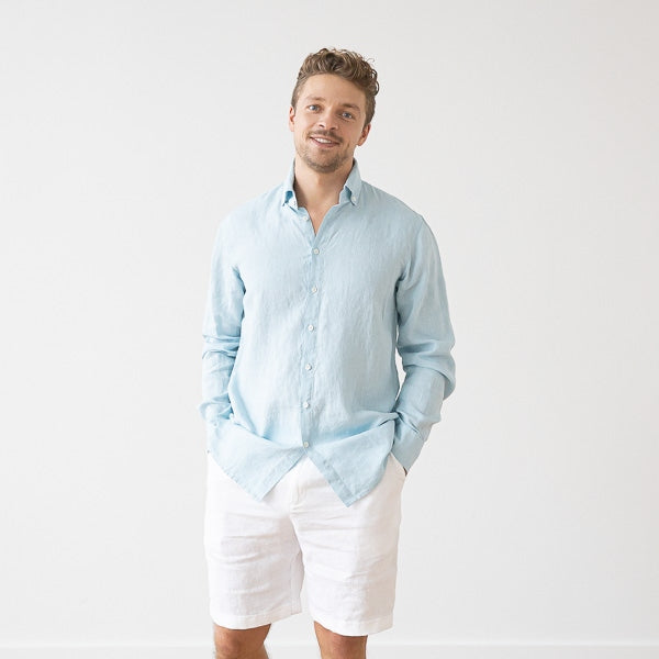 Paul Cloud Blue Linen Shirt for Men