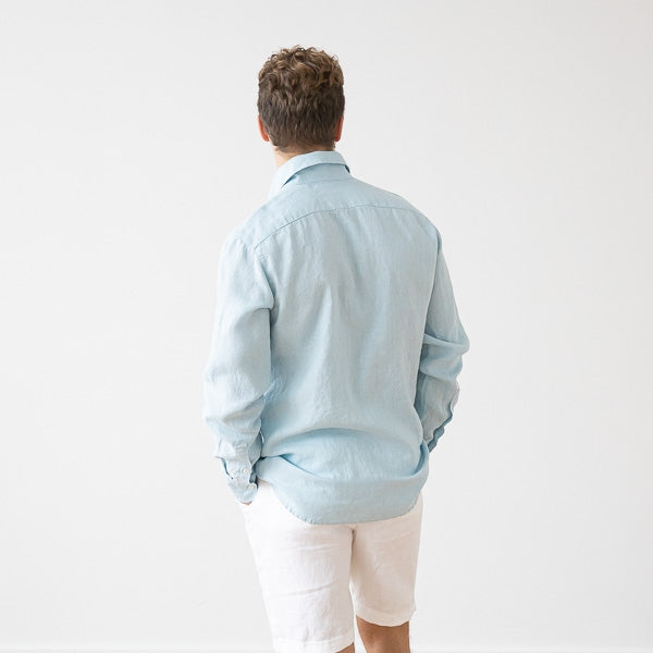 Paul Cloud Blue Linen Shirt for Men — gallery