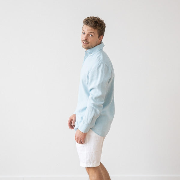 Paul Cloud Blue Linen Shirt for Men — gallery