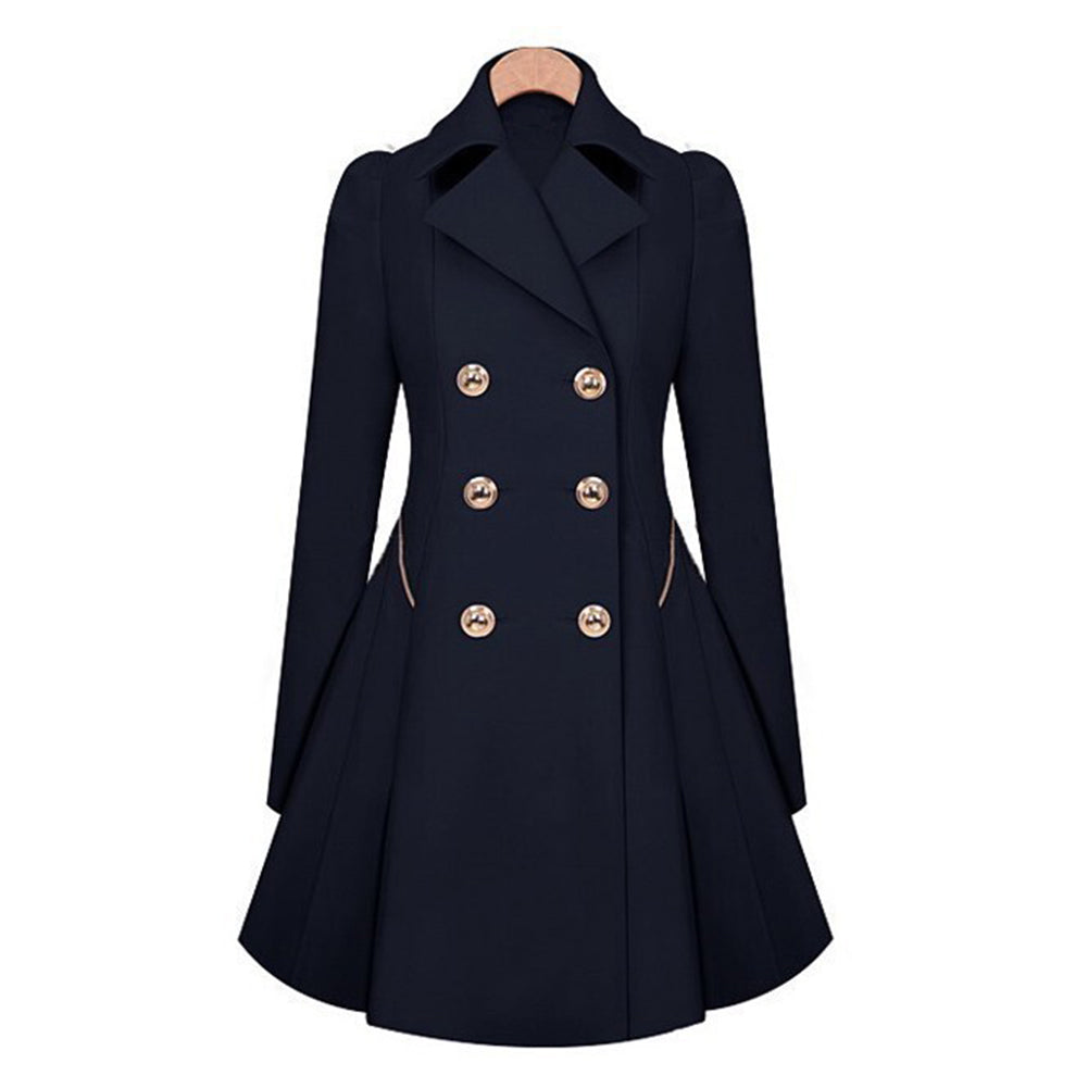 Belted Trench Coat in a Knee-Length Cut for Women