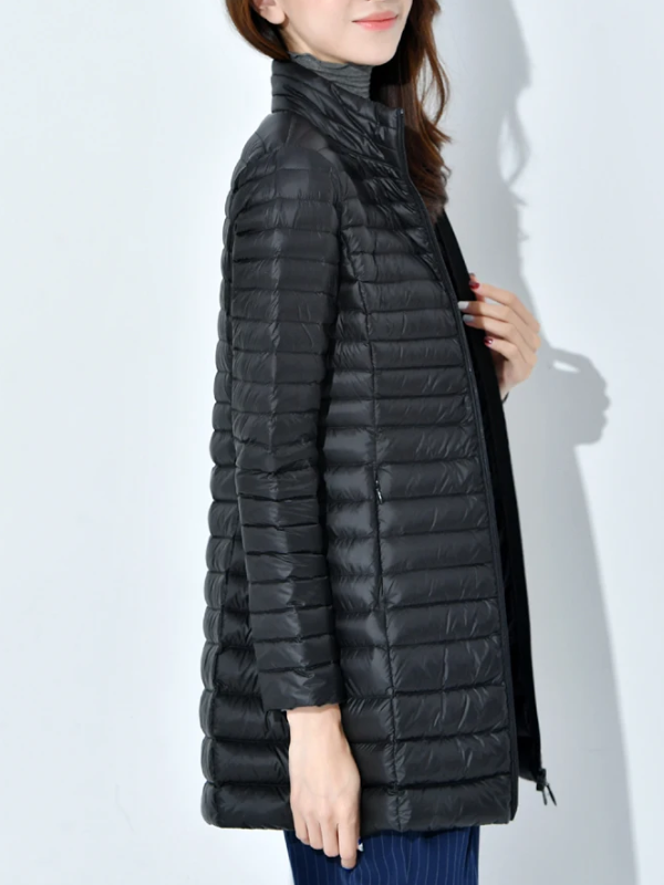 Lightweight Down Jacket with a Fitted Long Line