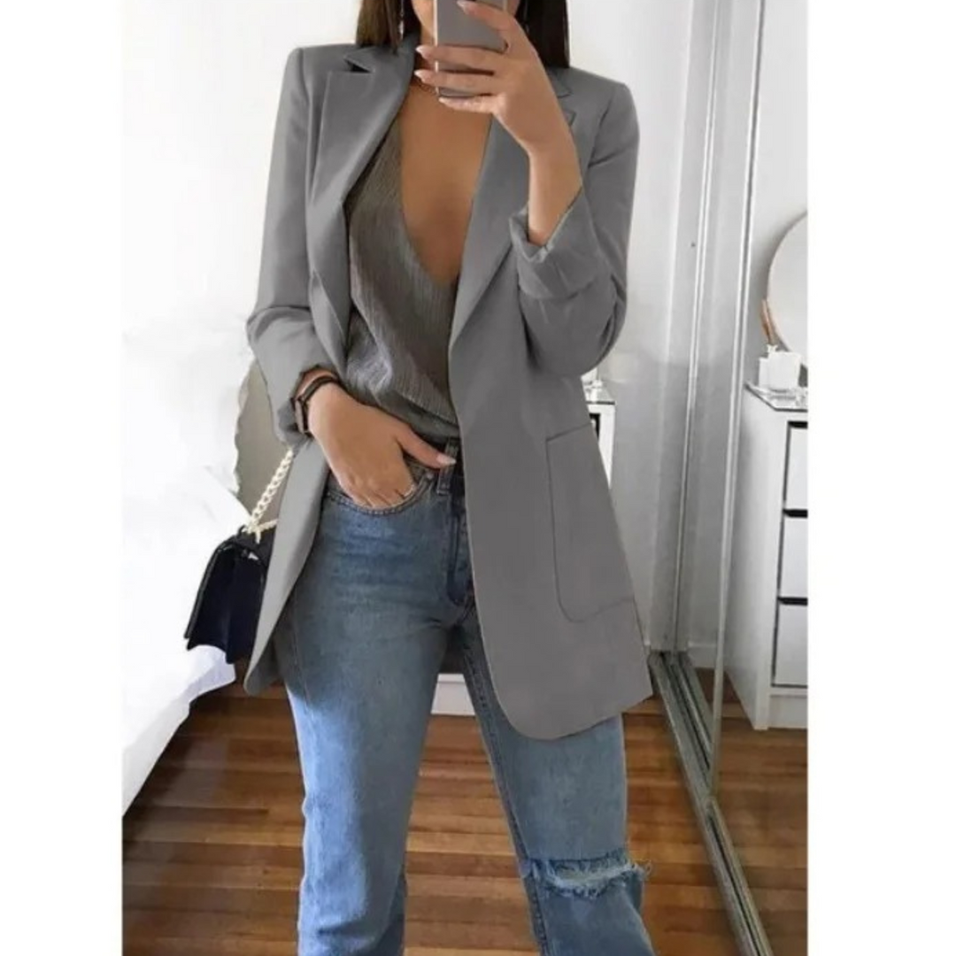 Printed Double-Breasted Blazer for Smart Office Dressing