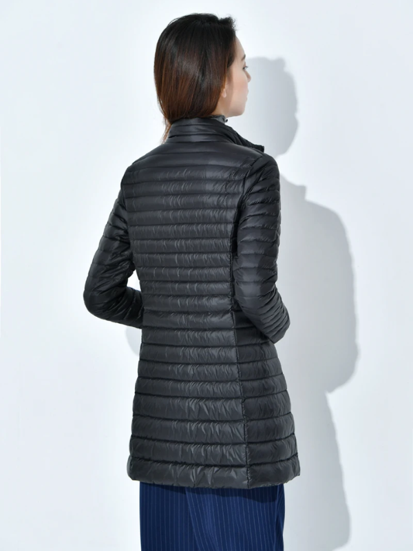Lightweight Down Jacket with a Fitted Long Line
